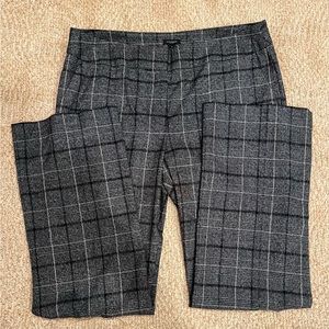 Ann Taylor Plaid Trousers - Gray/Black/Cream - Size 12